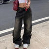 Y2K Street Baggy Jeans American Retro Fashion Loose Denim Pants Basic Grunge Low Waist Sweatpants Korean Women 2024