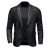 New Mens Slim Fit Leather Jackets PU Casual Motorcycle Coats Turn down Collar Black Moto Biker Leather Suede Outerwear Men 5XL