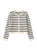 Women Spring Autumn Sweaters O-Neck Stripe Knitted Cardigan Fashion Long Sleeve Casual Short Tops Korean Style New