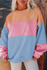 Blossom Colorblock Patchwork Drop Shoulder Sweatshirt