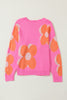 Flower Pattern Slouchy Sweater