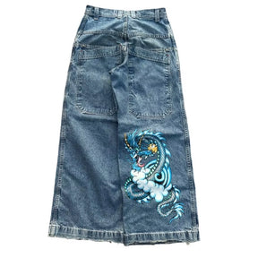 Y2K Jeans Men Vintage Embroidered High Quality Baggy Jeans Hip Hop Gothic Streetwear Harajuku Men Women Fashion Wide Leg Jeans