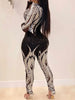 Sexy Long Sleeve Sequin Bodycon Jumpsuit Women Body Bodysuit One Piece Birthday Party Nightclub Outfits Womens Jumpsuits Overall