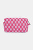 Zenana Checkered Pattern Knitted Cosmetic Pouch