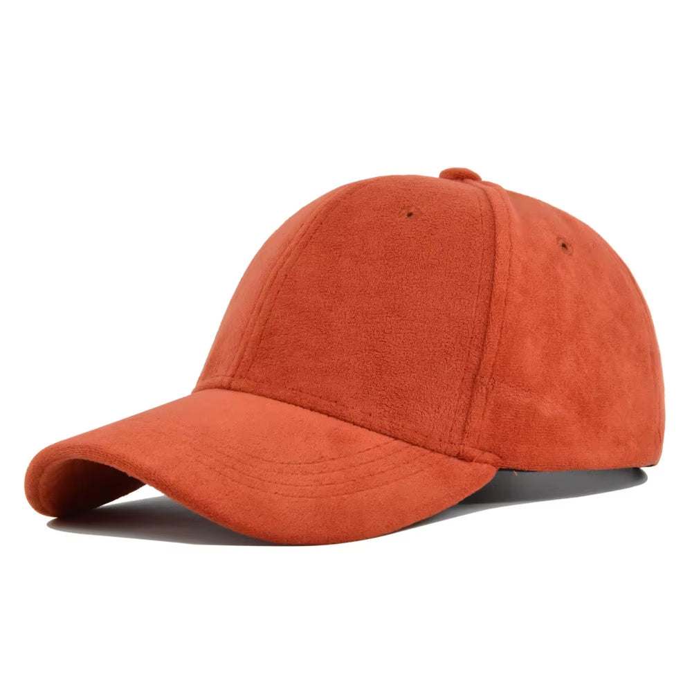 Solid Suede Retro Baseball Caps for Men Women Spring Autumn Street Snapback Hip Hop Hat Adjustable Faux Fur Sunscreen Visor Cap