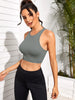 Cropped Round Neck Sports Tank Top