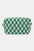 Zenana Checkered Pattern Knitted Cosmetic Pouch