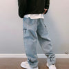 Prints Jeans Men 2023 New Streetwear Baggy Wide Leg Jeans Korean Fashion Drapes Straight Casual Loose Denim Cargo Pants