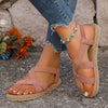 Women'S Fashion Solid Color Features Trend Anti-Slip Wear-Resistant Soft Soled Flat Sandals