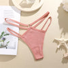 4Pcs Cotton Double Thin Belts Underwear for Women Sexy Low Waist Striped Thongs Ladies Soild Panties Breathable Lingerie