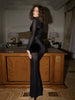 Autumn Release Junior Ankle-Length Sexy High Street Dress K24D58569Girl Solid Slim Transparent Elastic Fashion Robe