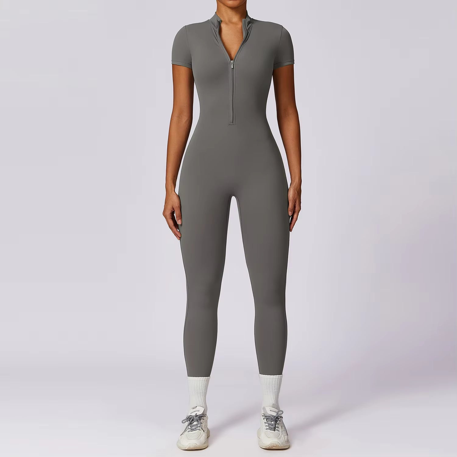 Yoga Jumpsuit Women Seamless Sports Zipper Jumpsuit Set Gym Long Sleeve Fitness Suit Elastic Gym Workout Bodysuit Athletic Wear