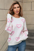 Angel Wings Heart Round Neck Dropped Shoulder Long Sleeve Sweater