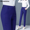 Slim Skinny High Waist Elastic Pencil Pants Overiszed 75Kg Women Ankle-Length Trousers Casual Spring 2024 Office Formal Pantalon