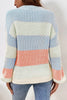 Pink Colorblock Textured Knit Bubble Sleeve Sweater