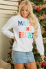 White XOXO Glitter Chenille Cable Knit Pullover Sweatshirt