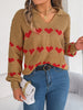 Heart Johnny Collar Long Sleeve Sweater