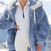 New Style Autumn and Winter Loose Plush Zipper Hooded Jacket Woman