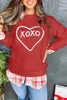 White XOXO Glitter Chenille Cable Knit Pullover Sweatshirt