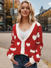 Heart Button Up Dropped Shoulder Long Sleeve Cardigan