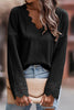 Lace Detail V-Neck Long Sleeve T-Shirt