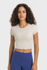 Millennia Round Neck Short Sleeve Cropped Sports T-Shirt