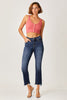 Risen Full Size Frayed Hem Cropped Straight Jeans