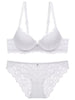 1 Set Elegant Lace Embroidery & Breathable Fabric Lingerie Set: Push-Up Bra, Drop Waist Sheer Panty - Ultimate Valentine'S Day