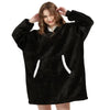 Winter Hoodies Sweatshirt Women Men Pullover Fleece Giant TV Oversized Blanket with Long Flannel Sleeves