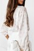 Heart Print Collared Neck Long Sleeve Shirt