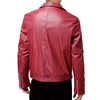 Men PU Leather Jacket Solid Color Casual Slim-Fit Zipper Long Sleeve Turn-Down Collar Motorcycle Leather Jacketcoat Men Clothing