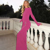 Autumn Fashion Black Maxi Dress for Women Pleated Slim High Waist Long Sleeve Elegant Sexy Party Dress Ladies Y2K Dress