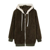 New Style Autumn and Winter Loose Plush Zipper Hooded Jacket Woman