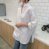 Vintage Long Sleeve Women Shirts 2024 Fashion New Loose White Blouse Turndown Collar Tops Office Lady Elegant Clothing