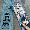 Y2K Baggy Jeans Anime Harajuku Print Pattern Vintage Streetwear Fashion Hip Hop Men Women High Waisted Casual Wide Leg Jeans