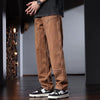 Baggy Cotton Men'S Wide Leg Pants Brown Jeans Summer Casual Loose Denim Trousers CP2272