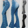 Stylish Flare Jeans Control Tummy Skin-Touch Skinny Flare Jeans Women Wide Leg Flare Denim Trousers