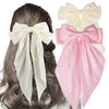 1/2Pcs Elegant Bow Ribbon Hair Clip Women Fashion Solid Bowknot Satin Hairpin Barrettes Girls Ponytail Clip Hair Accessories