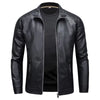 Stand Collar Leather Jacket Men'S Fashion Jacket 2024 Casual Men Leather Jacket Slim Korean Version Handsome Men'S Clothing