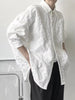 New Crumpled Jacquard Shirt Loose Fashion Solid Color Casual Turn-Down Collar Top New All-Match Bat Wing Sleeve WMD5191