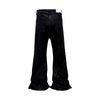 Streetwear Black Glue Coated Boot Cut for Men and Women Straight Baggy Casual Flare Pants Oversized Loose Denim Trousers