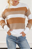 Red Stripe Cable Knit Drop Shoulder Sweater