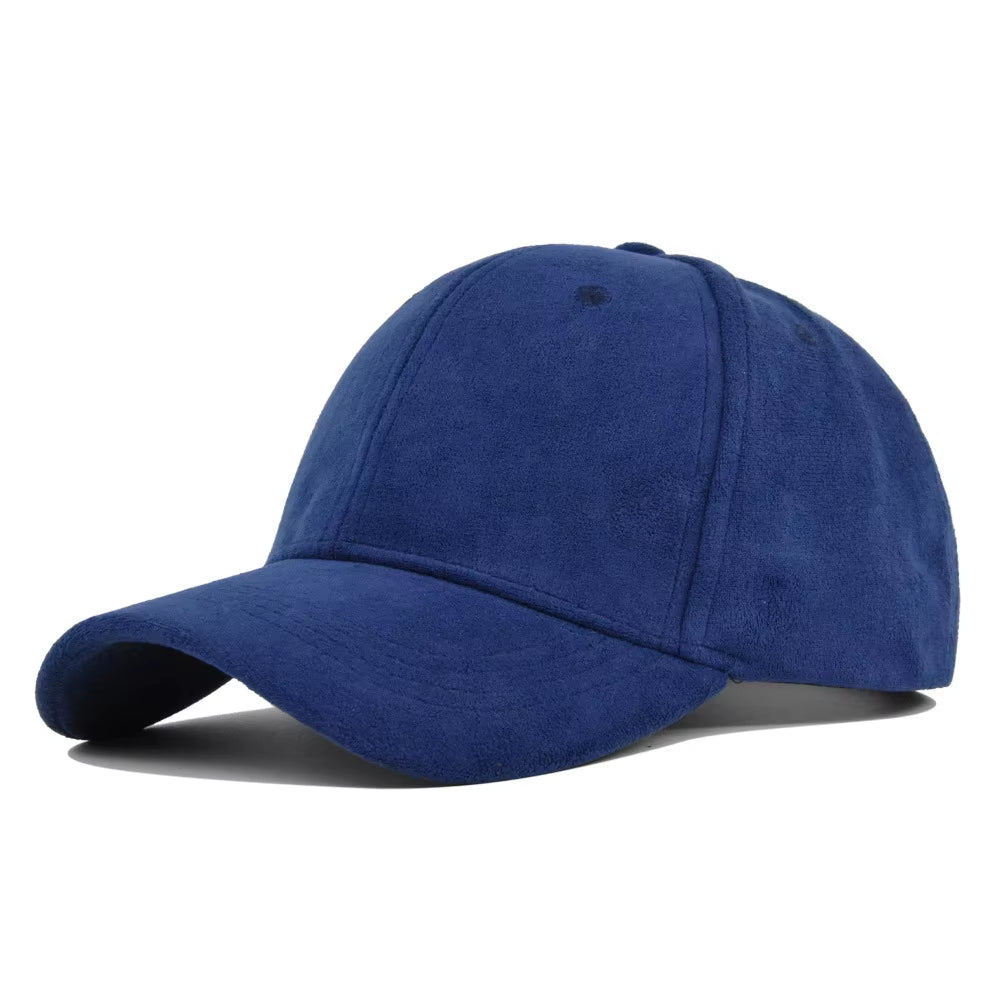 Solid Suede Retro Baseball Caps for Men Women Spring Autumn Street Snapback Hip Hop Hat Adjustable Faux Fur Sunscreen Visor Cap