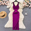 Women V Neck Solid Ribben Knitted Dresses Casual All Match Slimple Sexy Package Hips Bodycon Dress Elegant Vestidos Streetwear