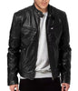 Men'S Leather Jacket Bomber Motorcycle Biker Pu Leather Casual Loose Fit Faux Jacket for Men