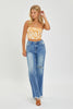 RISEN Full Size High Rise Frayed Hem Wide Leg Jeans