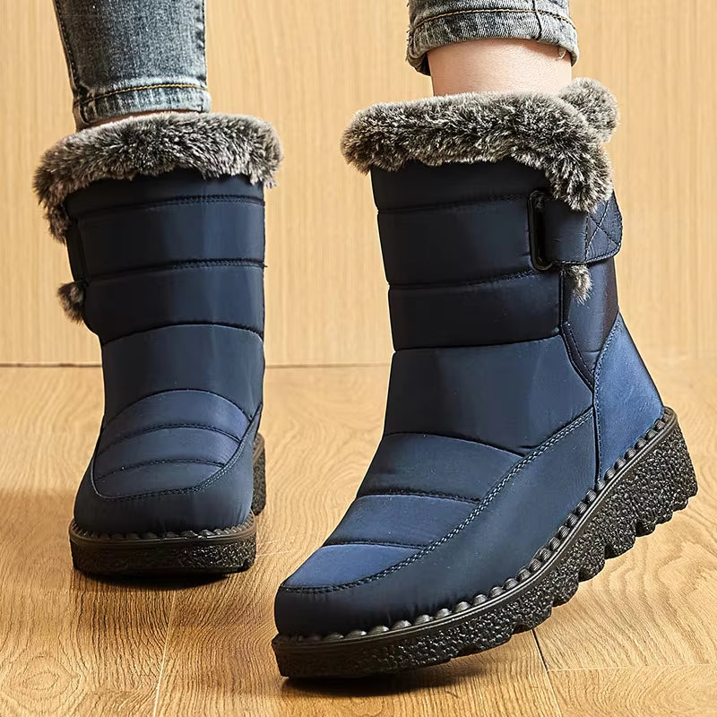 Women'S Boots 2024 Trend Winter Shoes for Woman Winter Boots Ankle Low Heels Botas Mujer Waterproof Snow Boots with Fur Shoes