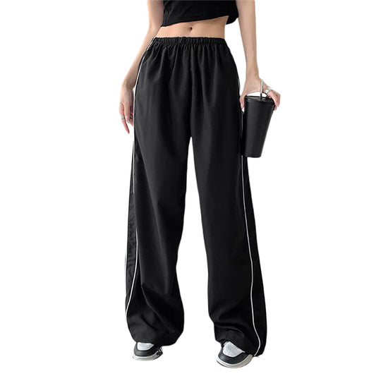 Y2K Baggy Cargo Pants for Women Drawstring Elastic Low Waist Parachute Pants Sweatpants Loose Hippie Pants Trousers