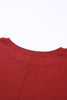 Red Sequined Heart Printed Sleeves Valentine Fashion Top