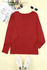 Red Sequined Heart Printed Sleeves Valentine Fashion Top